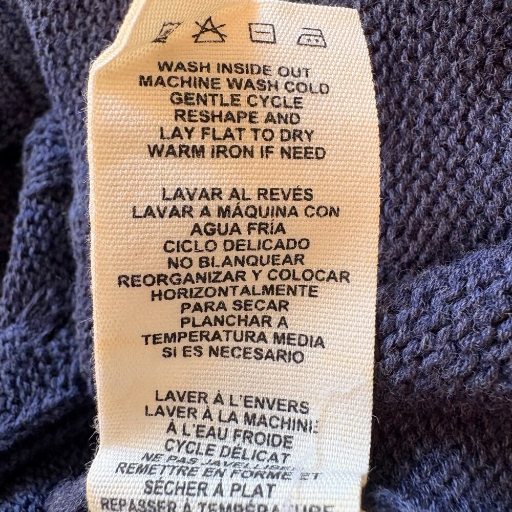 UGG XL Hayley Cardigan Navy Blue Heathered Chunky Cable Knit Sweater Cozy EUC - Picture 5 of 11